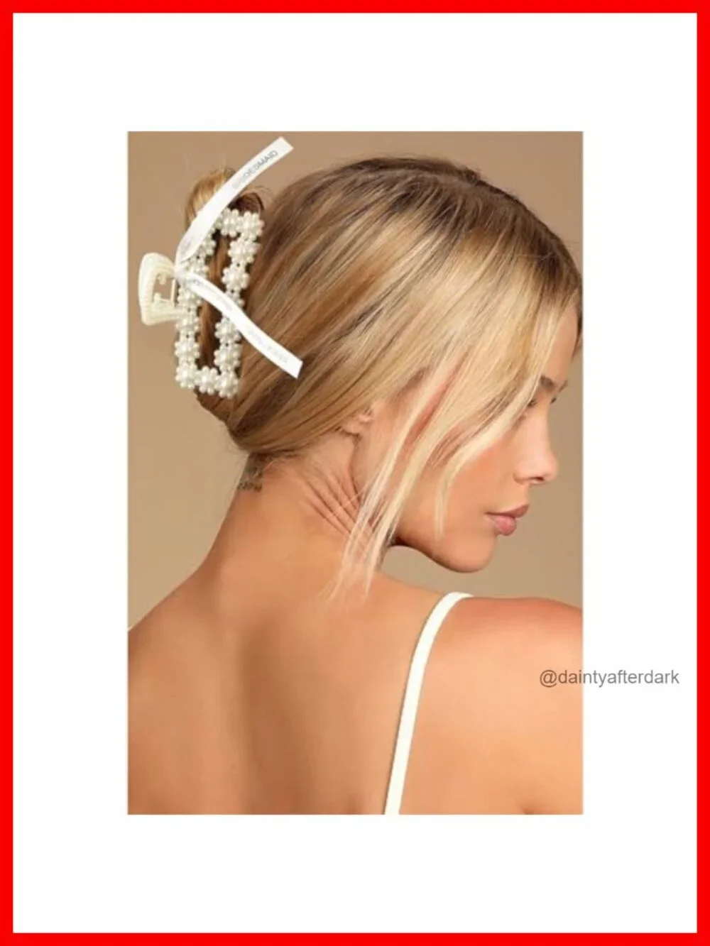 8 Pack Pearl Bridesmaid Hair Claw Clips with Ribbon Large Hair Accessories
